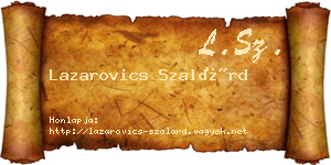 Lazarovics Szalárd névjegykártya